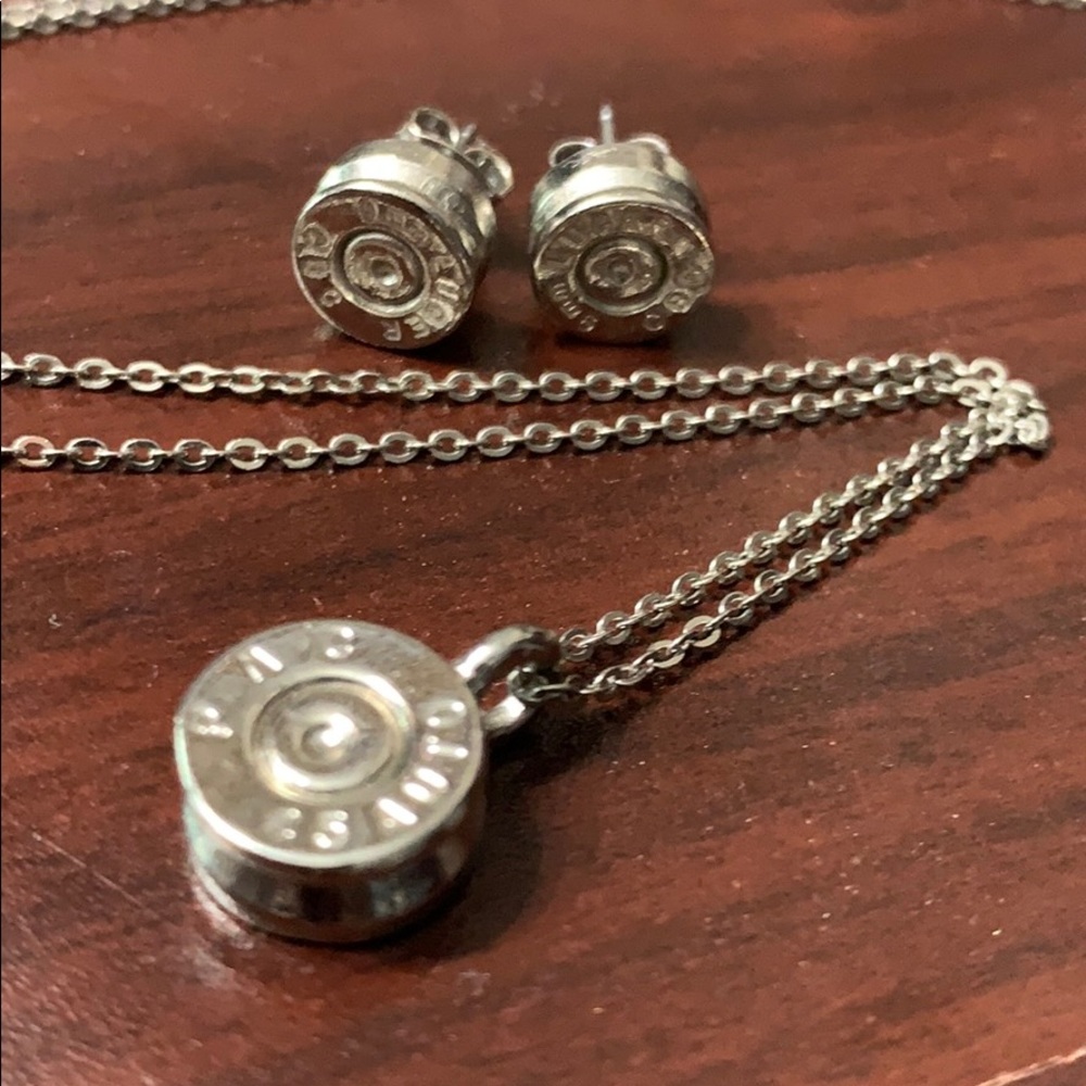 Bullet /shell casing  Earring/necklace set
